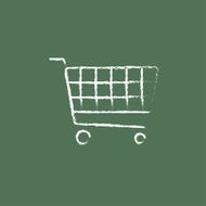 Shopping cart icon drawn in chalk N3