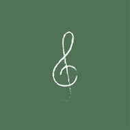 G-clef icon drawn in chalk