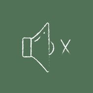 Mute speaker icon drawn in chalk