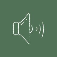 High speaker volume icon drawn in chalk