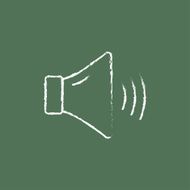 High speaker volume icon drawn in chalk N2