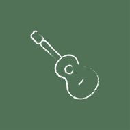 Guitar icon drawn in chalk