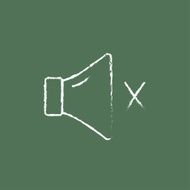 Mute speaker icon drawn in chalk N2