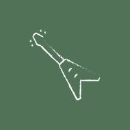 Electric guitar icon drawn in chalk