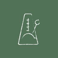 Metronome icon drawn in chalk