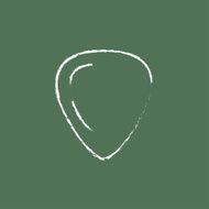 Guitar pick icon drawn in chalk