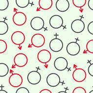 Seamless Pattern of Gender Icons
