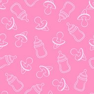 Seamless baby pattern in pink tones