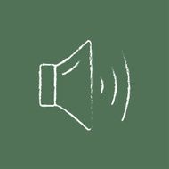 High speaker volume icon drawn in chalk N3