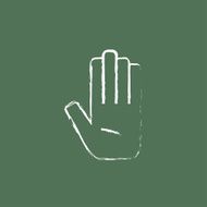 Medical glove icon drawn in chalk