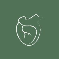 Heart icon drawn in chalk