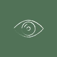 Eye icon drawn in chalk