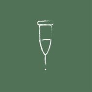 Crutch icon drawn in chalk