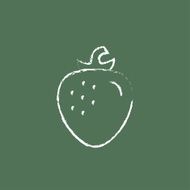 Strawberry icon drawn in chalk