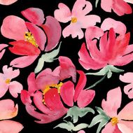 Watercolor flowers seamless pattern N21