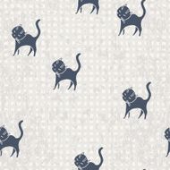 Cute Hipster Cats Seamless Pattern N2