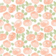 abstract watercolor roses seamless vector pattern