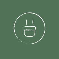 Electrical plug icon drawn in chalk