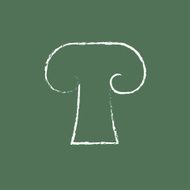 Mushroom icon drawn in chalk N3