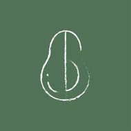 Avocado icon drawn in chalk