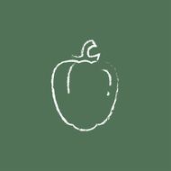 Bell pepper icon drawn in chalk