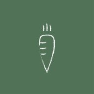 Carrot icon drawn in chalk