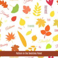 Realistic autumn leaves seamless pattern