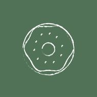 Doughnut icon drawn in chalk