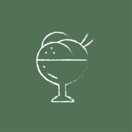 Cup of an ice cream icon drawn in chalk