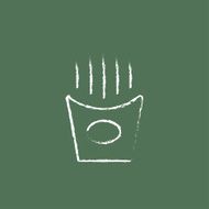 French fries icon drawn in chalk