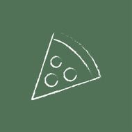 Pizza slice icon drawn in chalk