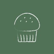 Cupcake icon drawn in chalk