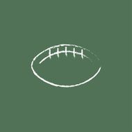 Rugby football ball icon drawn in chalk