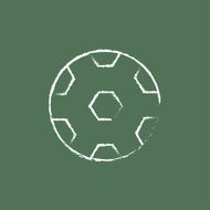 Soccer ball icon drawn in chalk