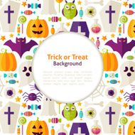 Flat Vector Halloween Trick or Treat Background