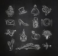 Wedding icons black