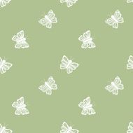 flying butterfly seamless pattern in retro style