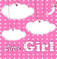 Baby girl shower card with place for text N2