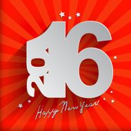 2016 Happy New Year White Paper Origami card or background N4