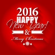 2016 Happy New Year and card Merry Christmas