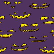 Halloween pumpkin faces pattern N3