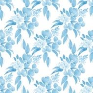 Watercolor illustration with leaves and flowers Seamless pattern 24