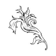 traditional hand drawn floral swirl N2