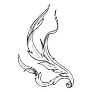 traditional hand drawn floral swirl N3