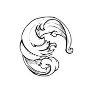 traditional hand drawn floral swirl N10