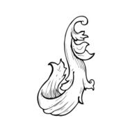 traditional hand drawn floral swirl N14