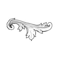 traditional hand drawn floral swirl N16
