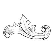 traditional hand drawn floral swirl N17
