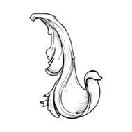 traditional hand drawn floral swirl N18