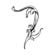 traditional hand drawn floral swirl N21